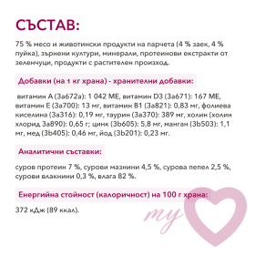 Пауч за котки My Love Adult cat with rabbit and turkey in gravy със Заешко и пуешко в сос